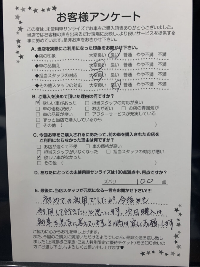 弘前店アンケート