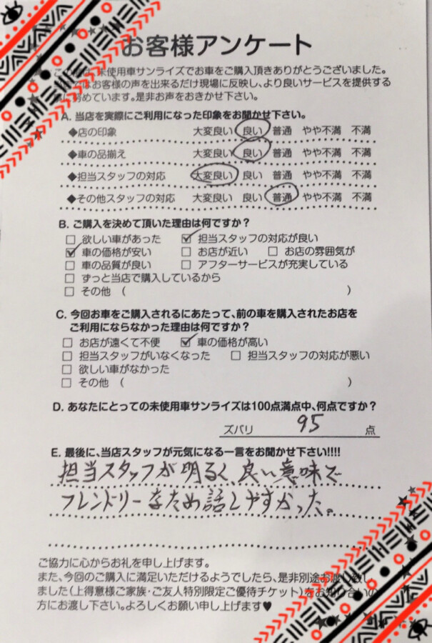 青森本店アンケート