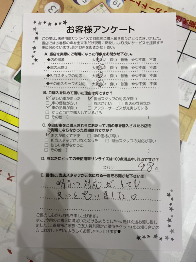 弘前本店アンケート