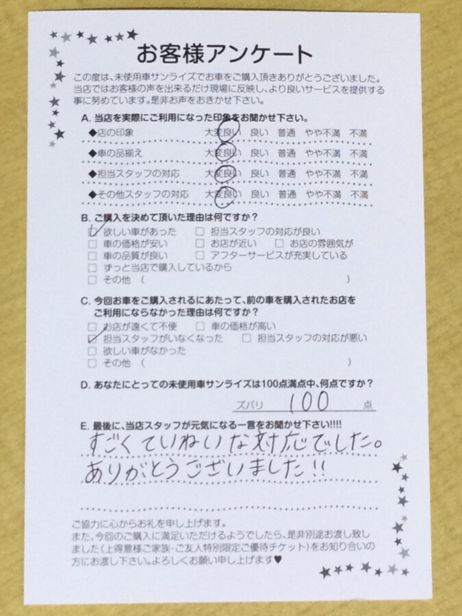 弘前本店アンケート