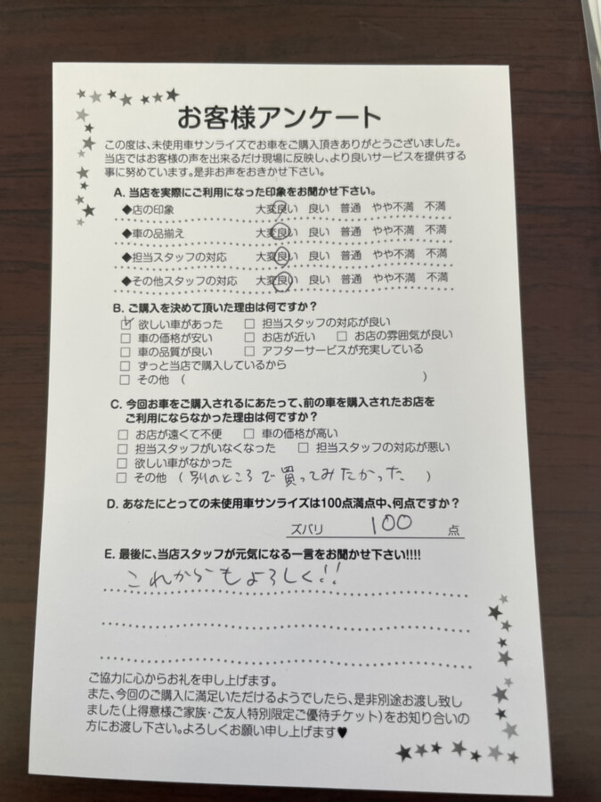 十和田店アンケート