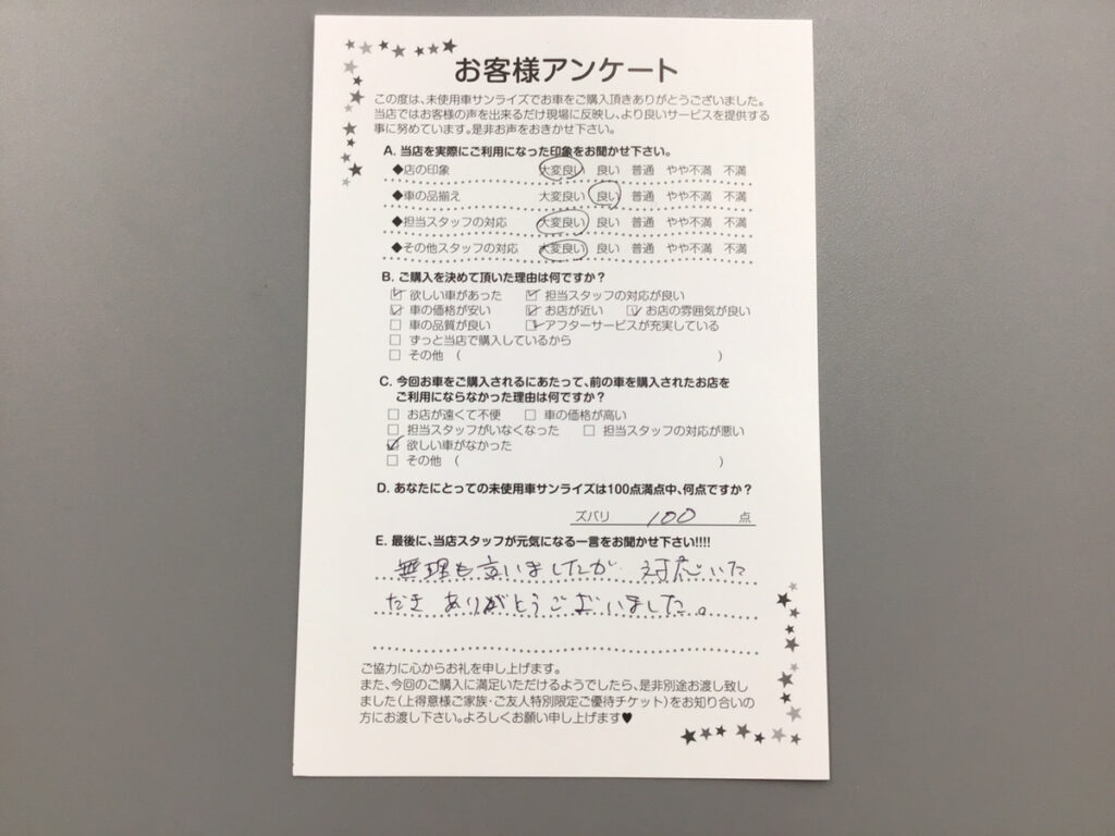 八戸本店アンケート