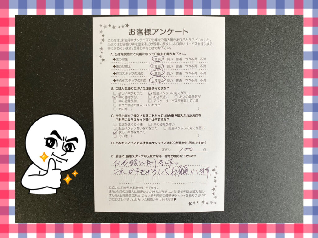 弘前本店アンケート