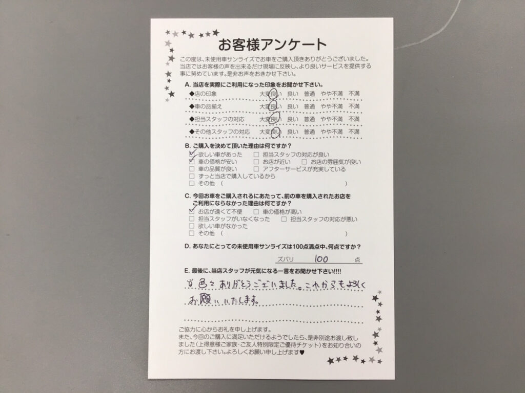 八戸本店アンケート