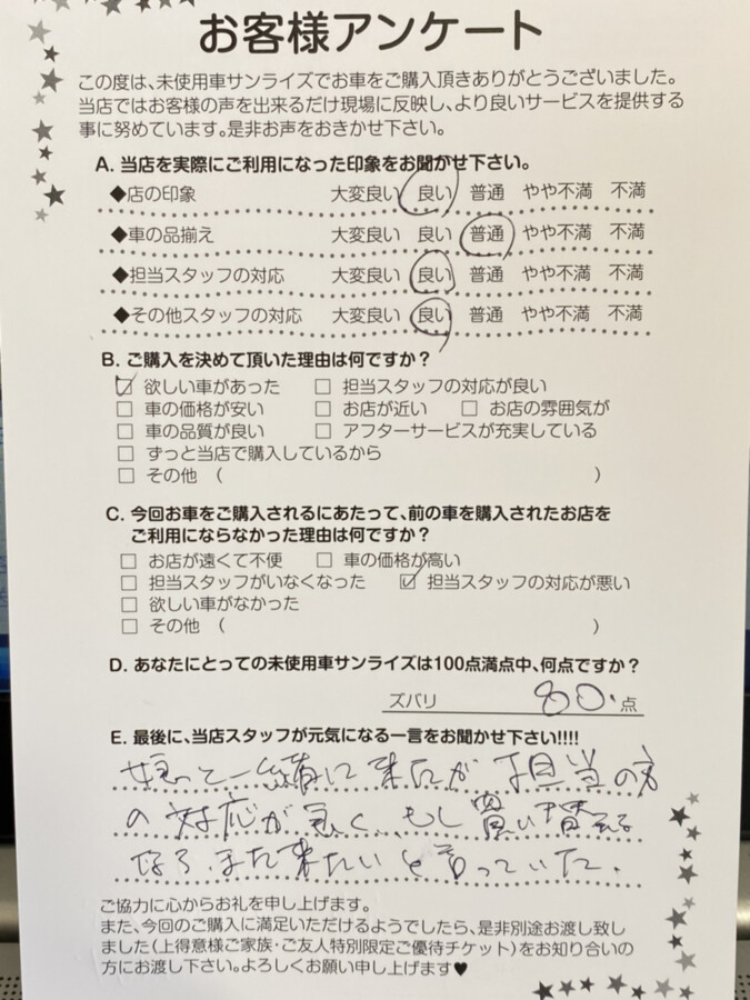 弘前本店アンケート