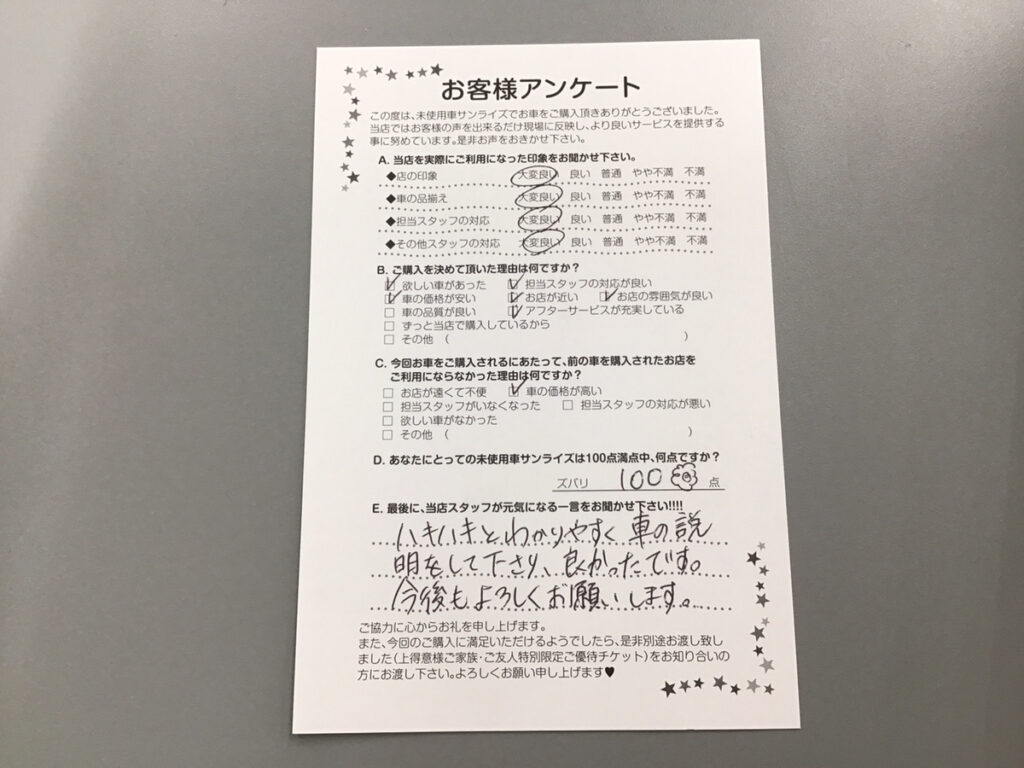 八戸本店アンケート