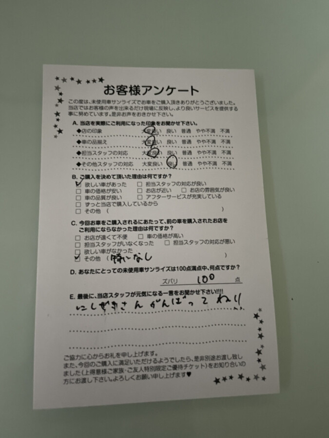十和田店アンケート
