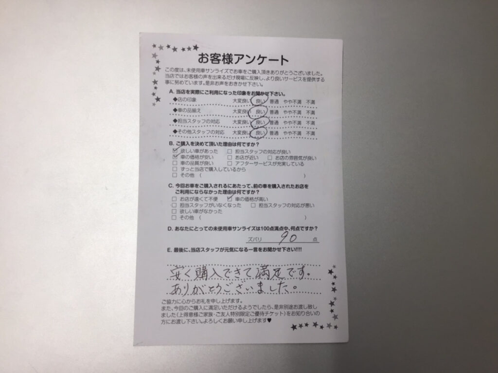 【八戸本店アンケート】