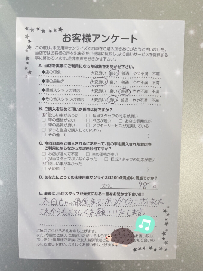 【弘前本店アンケート】