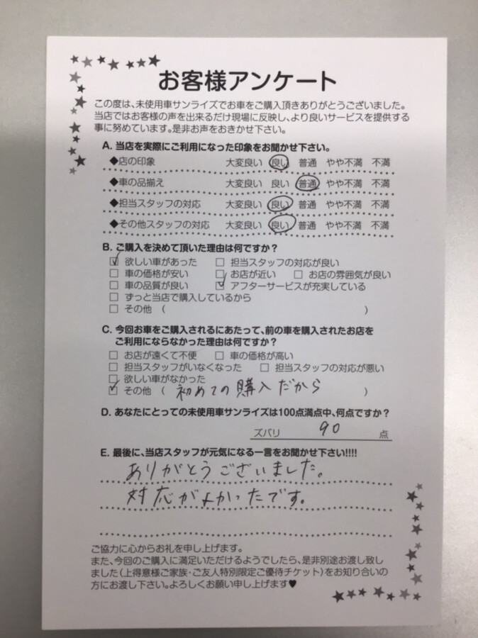 【八戸本店アンケート】