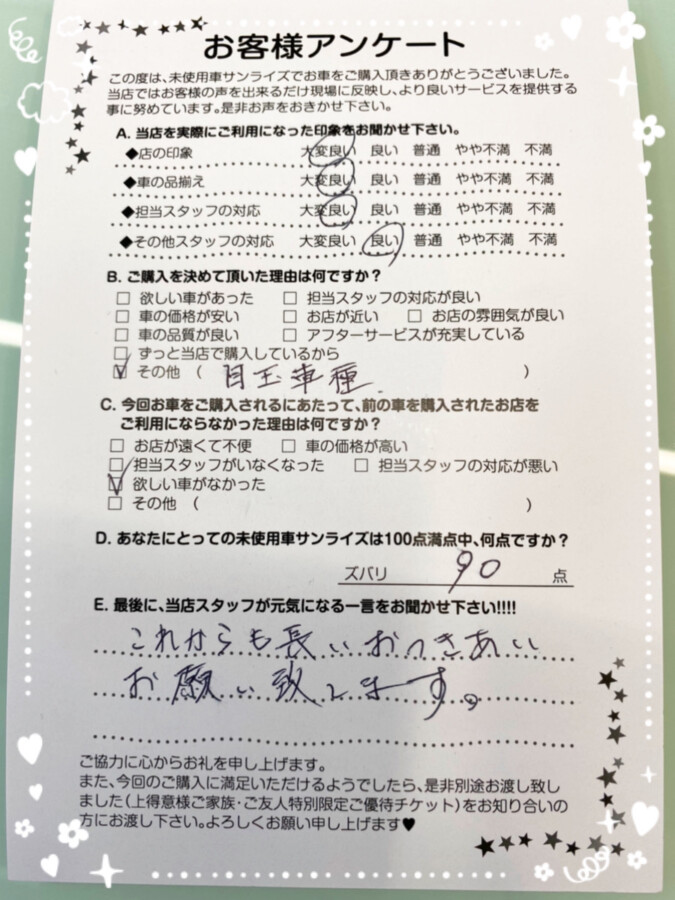 【十和田店アンケート】