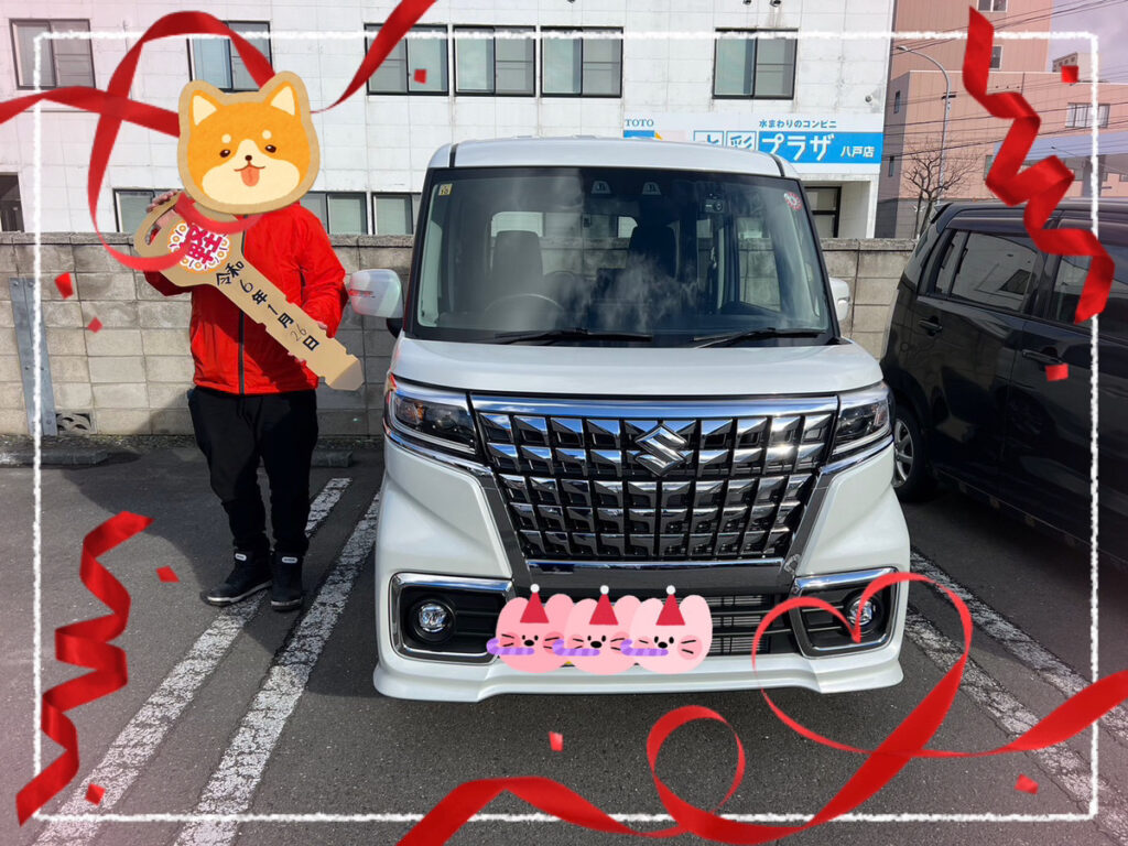 軽プラザ八戸本店　スペーシアカスタム　納車式画像