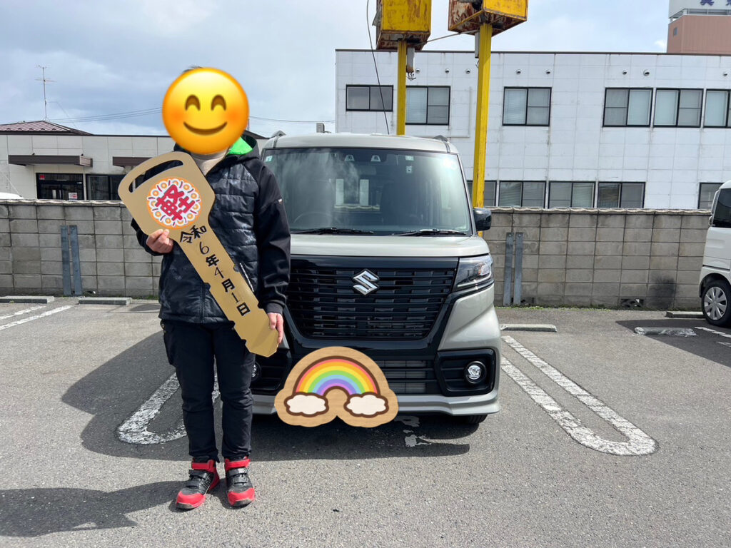 軽プラザ八戸本店　スペーシアベース　納車式画像