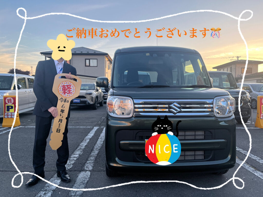 軽プラザ八戸本店　スペーシア　納車式画像