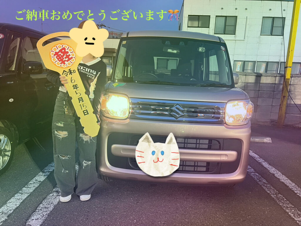 軽プラザ八戸本店　スペーシア　納車式画像