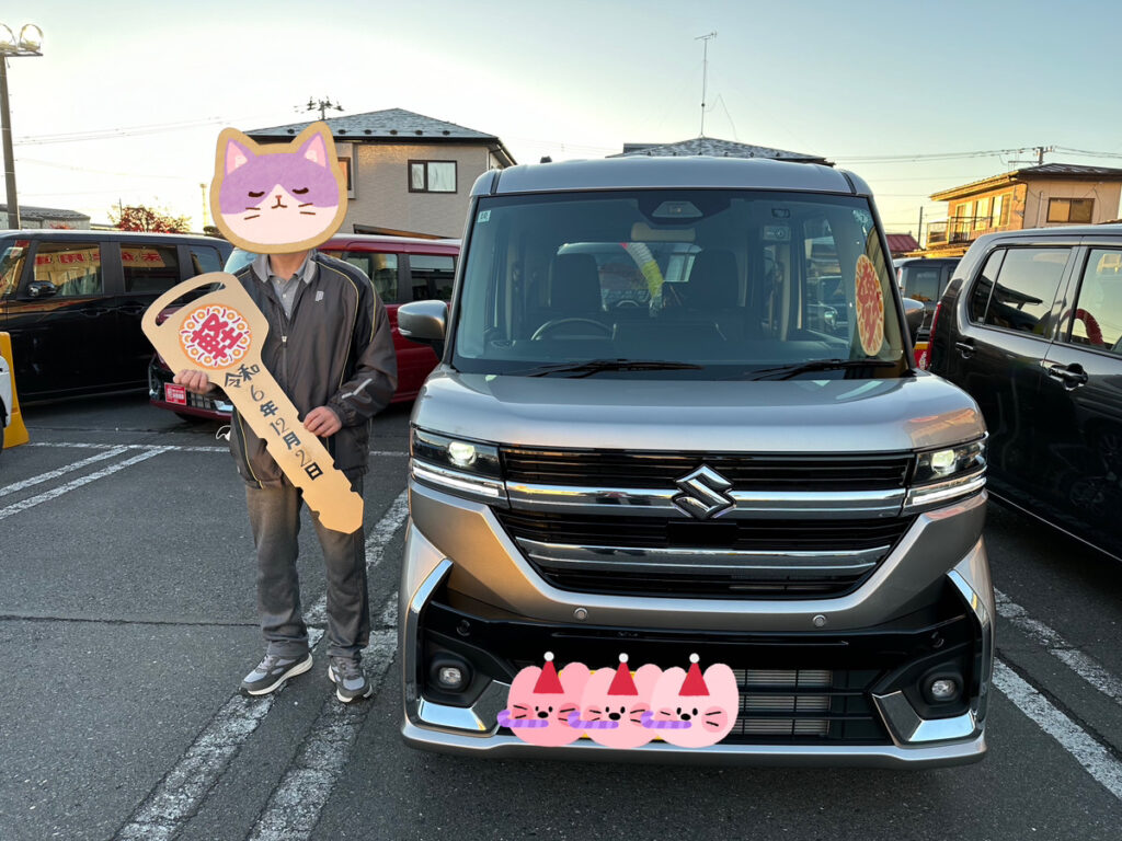 軽プラザ八戸本店　スペーシアカスタム　納車式画像
