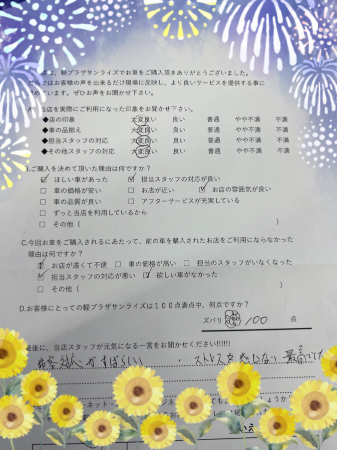 サンライズ軽プラザアンケート　八戸